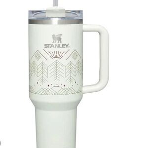 Stanley Winterscape Quencher H2.0 FlowState Tumbler White 40 oz Pale Stone NEW